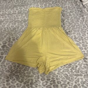 Yellow Women's XS PacSun Strapless Romper